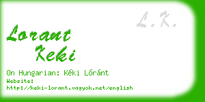 lorant keki business card